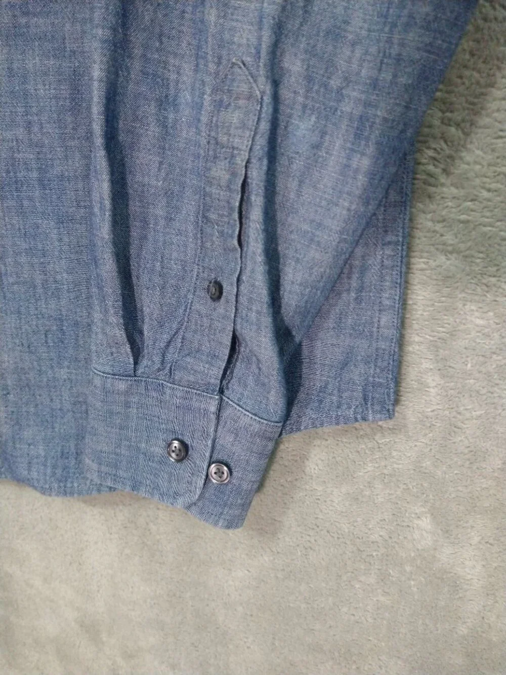 Banana Republic Shirt Mens Small Blue Chambray Slim Fit Long Sleeve Button Up